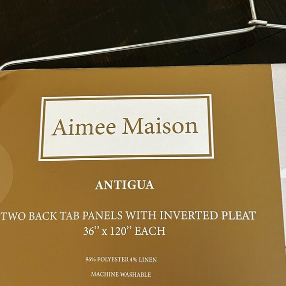 NWT Aimee Maison Antigua Linen Curtains With Button Inverted Pleats 2 Pack - Picture 8 of 8